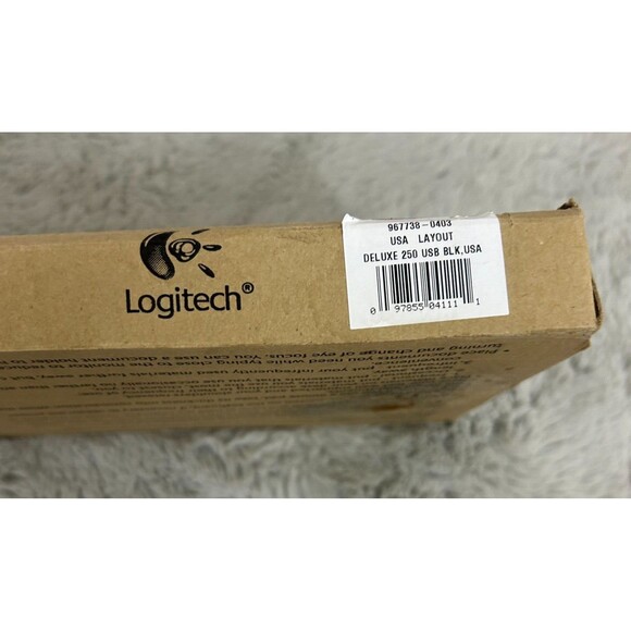 LOGITECH Y-UT76 Deluxe 250 USB Wired Desktop Keyboard - Black - New in O… - Picture 8 of 8